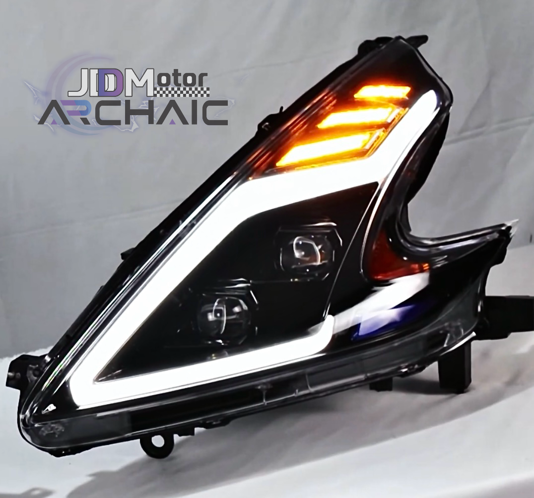 JDD Headlights Compatible for Nissan Fairylady Z 370Z Z34 ,with LED Bulb, Pair