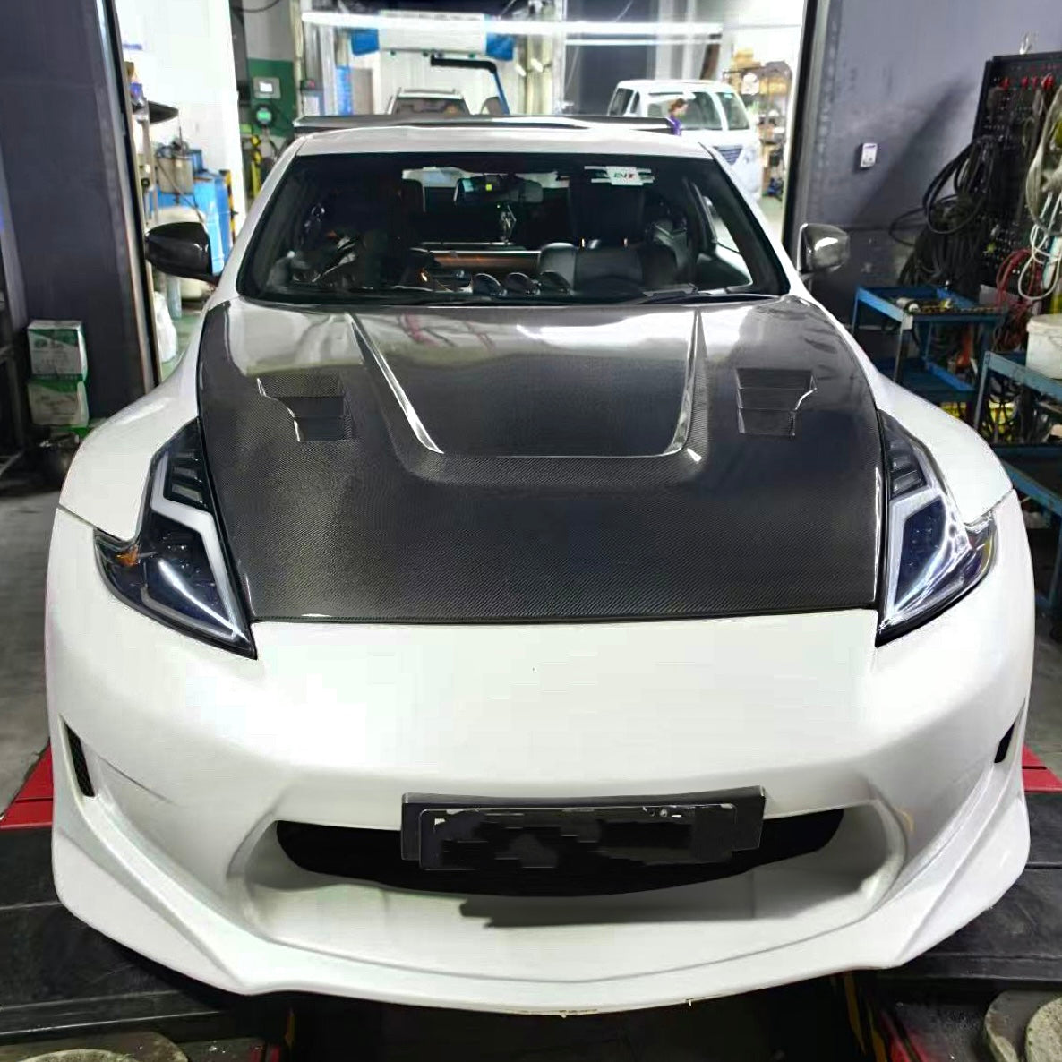 JDD Headlights Compatible for Nissan Fairylady Z 370Z Z34 ,with LED Bulb, Pair